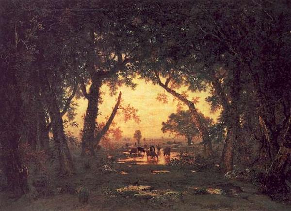 Theodore Rousseau The Forest of Fontainebleau, Morning oil painting picture